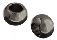 50 4x6mm Gunmetal Round Metal Beads (3mm hole)
