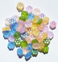 50 8mm Transparent Matte AB Flower Beads Mix Pack