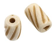 10 12mm Carved Antiqued Worked on Bone Spiral Tube Beads