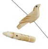 1 9x27mm Antiqued Carved Bird Worked On Bone Bead