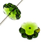 5 8mm Fern Green Swarovski Sew On Flowers