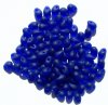 100 4x6mm Transparent Matte Cobalt Drop Beads