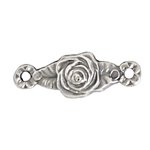 1 17x10mm Antique Silver Rose and Leaf Rosary Connector
