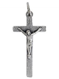 1 31x15mm Antique Silver Crucifix with Ring
