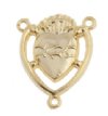 1 18x12mm Bright Gold Sacred Heart Rosary Connector