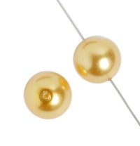 20 12mm Bright Gold Glass Pearl Beads