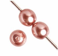 16 inch strand of 6mm Dusty Rose Round Glass Pearl Beads