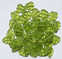 50 10x8mm Transparent Olivine Leaf Beads