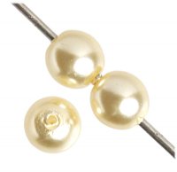 16 inch strand of 4mm Cream Round Glass Pearl Beads