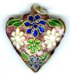 1 28mm Dark Purple Cloisonn� Heart Pendant