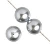 20 12mm Light Grey / Silver Glass Pearl Beads