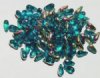 100 5x10mm Transparent Dark Teal Vitrail Drop Beads