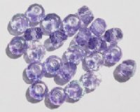 25 5x7mm Faceted Light Violet AB Donut Beads