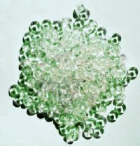 200 2x4mm Transparent Natural Green Rondelle Beads