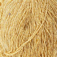 1 Hank of 11/0 Silver Lined Light Gold Seed Beads