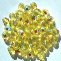 50 6mm Faceted Jonquil AB Firepolish Beads