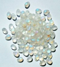 100 4x6mm Transparent Matte Crystal AB Drop Beads