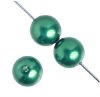 16 inch strand of 10mm Round Teal Glass Pearl Beads