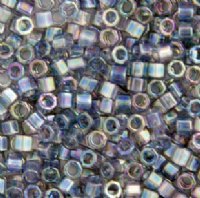 DBC10-0111 5.2 Grams of 10/0 Transparent Light Grey AB Lustre Cut Delica Beads