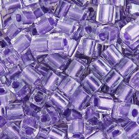 10 grams of 4x4mm Colorlined Metallic Violet Miyuki Cubes
