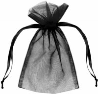 Dazzle-It! 12 Piece 5x7" Black Sheer Gift Bags
