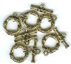 5 17mm Antique Gold Cross Latch Toggles 