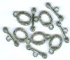 5 19mm Antique Silver Floral Toggles