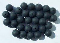 25 10mm Round Matte Black Glass Beads