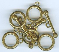 5 21mm Antique Gold Swirl Pattern Toggles