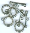 5 21mm Antique Silver Swirl Pattern Toggles 