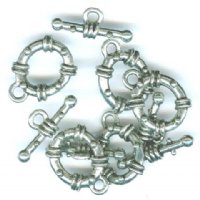 5 16mm Oval Antique Silver Toggle Clasps