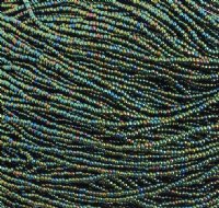 1 Hank of 11/0 Opaque Green AB Seed Beads