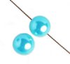16 inch strand of 8mm Round Turquoise Blue Glass Pearl Beads