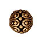 1 7mm TierraCast Round Antique Gold Casbah Bead
