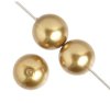 16 inch strand of 8mm Round Gold Glass Pearl Beads