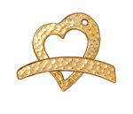 1 21mm TierraCast Hammered Gold Heart Toggle 