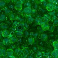 100, 11mm Transparent Green Acrylic Tri-Beads