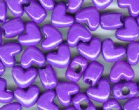 50 12x10mm Acrylic Opaque Purple Heart Beads
