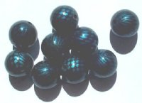 9 18mm Acrylic Round Checkerboard Beads - Black & Aqua