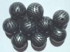 9 18mm Acrylic Round Checkerboard Beads - Black & Silver