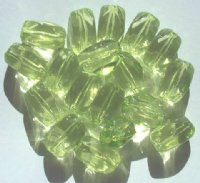 12 26x20mm Acrylic Lime Smooth Faceted Nuggets