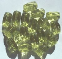 12 26x20mm Acrylic Olivine Smooth Faceted Nuggets