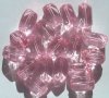 12 26x20mm Acrylic Pink Smooth Faceted Nuggets