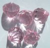 5 20x22mm Pink Faceted Acrylic Drop