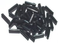 50 25x6mm Opaque Black Acrylic Tube Beads