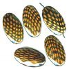 5 33x19mm Acrylic Oval Checkerboard Beads - Black & Gold
