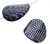 5 36x25mm Acrylic Wavy Oval Checkerboard Beads - Black & Silver