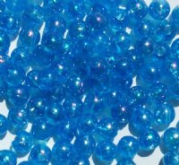 100 6mm Transparent Aqua AB Round Acrylic Beads
