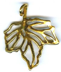 1 22mm Anti-Tarnish Brass Open Maple Leaf Pendant