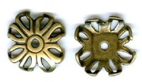 2 12mm Vintage Anti-Tarnish Brass Flower Bead Caps